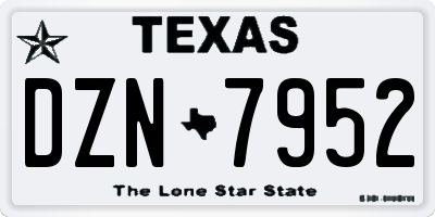 TX license plate DZN7952