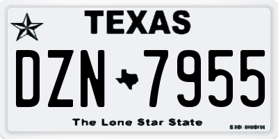 TX license plate DZN7955