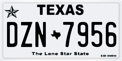 TX license plate DZN7956