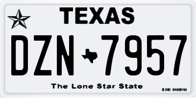 TX license plate DZN7957