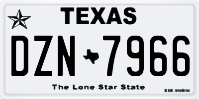 TX license plate DZN7966
