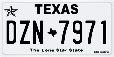 TX license plate DZN7971