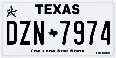 TX license plate DZN7974