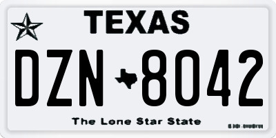 TX license plate DZN8042