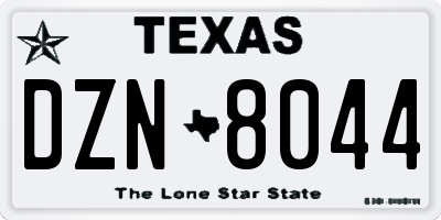 TX license plate DZN8044