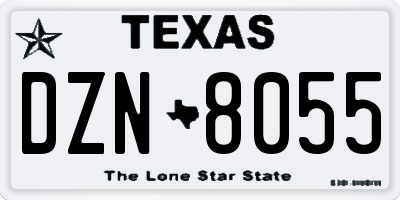 TX license plate DZN8055
