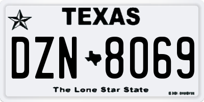 TX license plate DZN8069