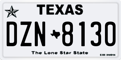 TX license plate DZN8130