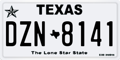 TX license plate DZN8141