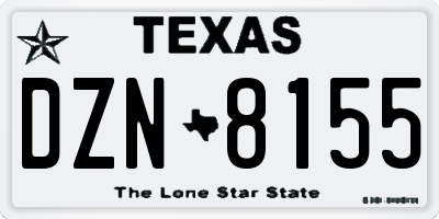 TX license plate DZN8155