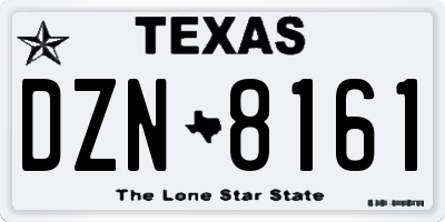 TX license plate DZN8161