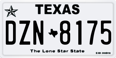 TX license plate DZN8175