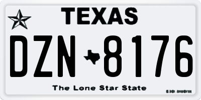 TX license plate DZN8176