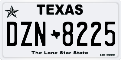 TX license plate DZN8225