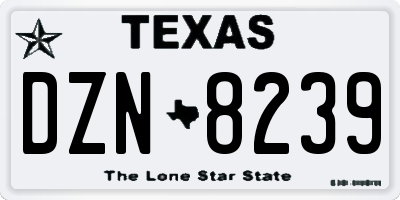 TX license plate DZN8239