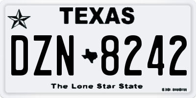 TX license plate DZN8242
