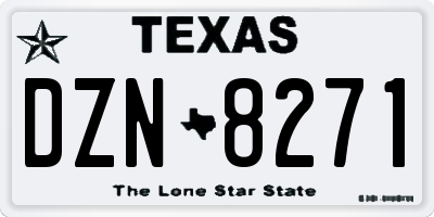 TX license plate DZN8271