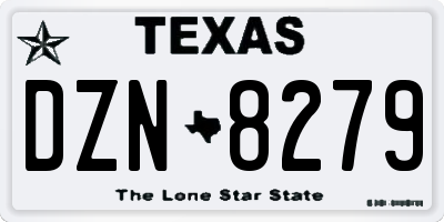 TX license plate DZN8279