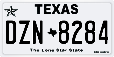 TX license plate DZN8284