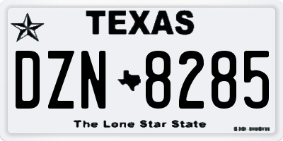 TX license plate DZN8285