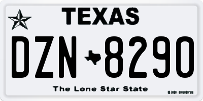 TX license plate DZN8290