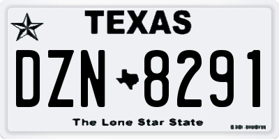 TX license plate DZN8291