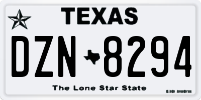 TX license plate DZN8294