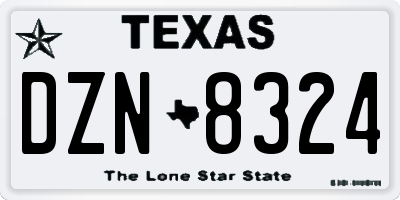 TX license plate DZN8324