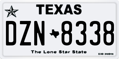 TX license plate DZN8338