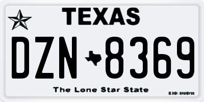 TX license plate DZN8369