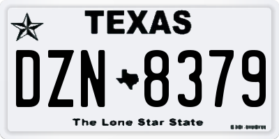 TX license plate DZN8379