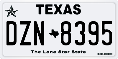 TX license plate DZN8395