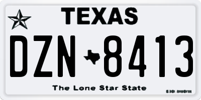TX license plate DZN8413