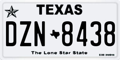 TX license plate DZN8438