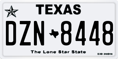 TX license plate DZN8448