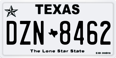 TX license plate DZN8462