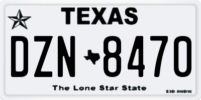 TX license plate DZN8470
