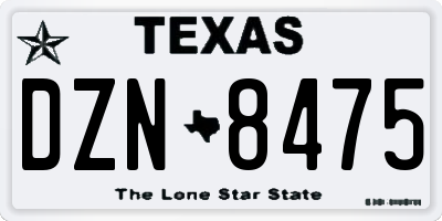 TX license plate DZN8475