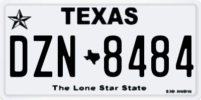 TX license plate DZN8484