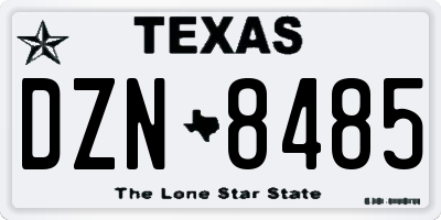 TX license plate DZN8485