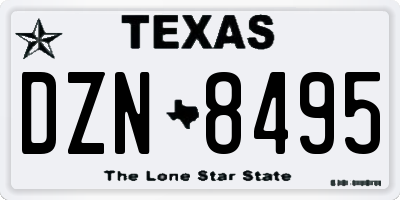 TX license plate DZN8495