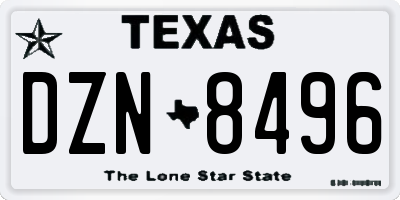 TX license plate DZN8496