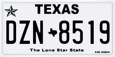 TX license plate DZN8519