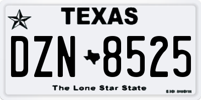 TX license plate DZN8525