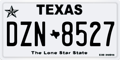 TX license plate DZN8527