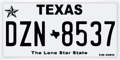 TX license plate DZN8537