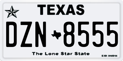 TX license plate DZN8555