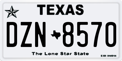 TX license plate DZN8570