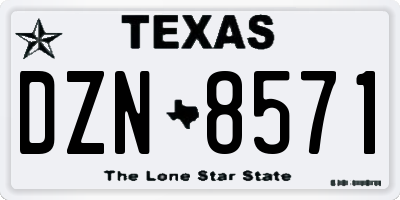 TX license plate DZN8571