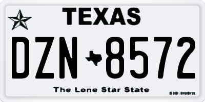 TX license plate DZN8572